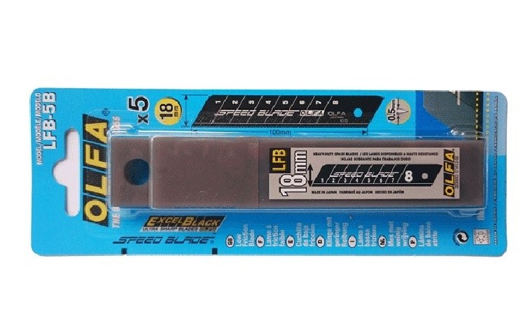 Ostrza segmentowe pokryte fluorem 18mm OLFA LFB-5B - 5szt