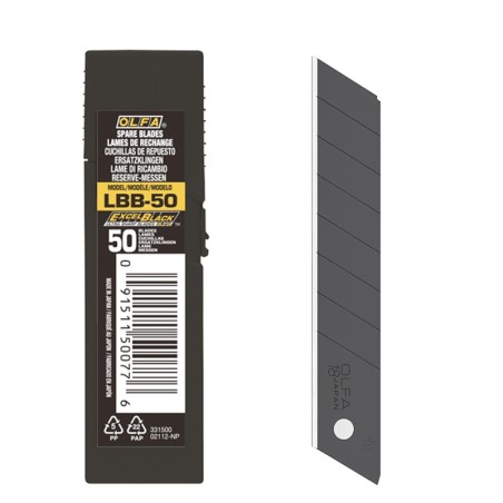 Ostrza segmentowe czarne 18mm OLFA LBB-50 - 50szt