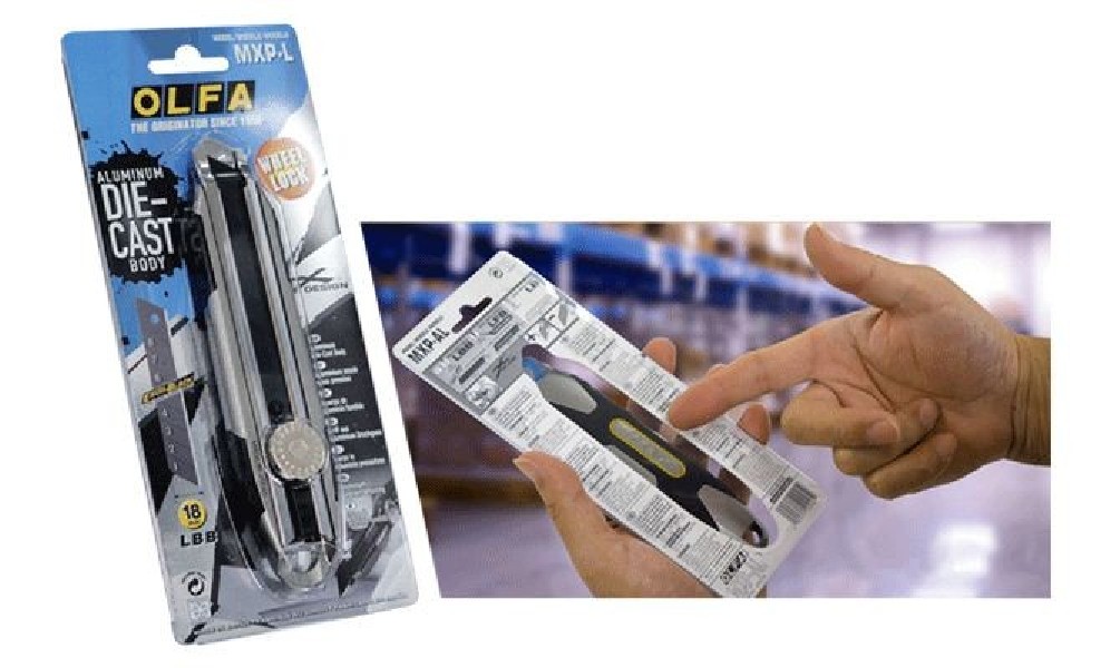 Nóż segmentowy aluminiowy z blokadą ostrza 18mm...