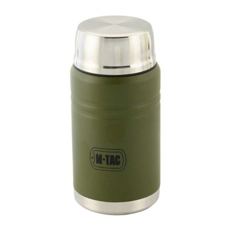 Termos na jedzenie ze składaną łyżką ze stali 750ml M-TAC - Olive