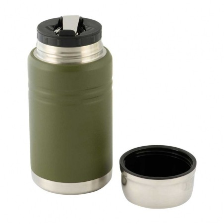 Termos na jedzenie ze składaną łyżką ze stali 750ml M-TAC - Olive