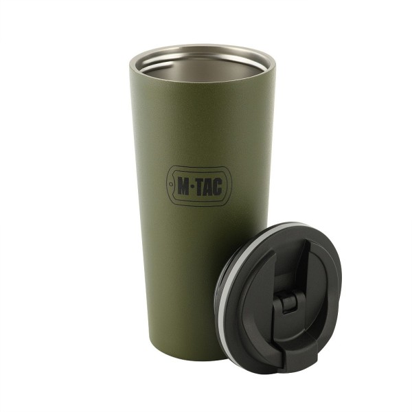Kubek termiczny z zaworem 450ml M-TAC - Olive