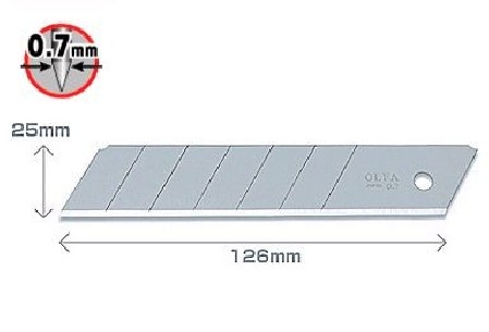 Ostrza segmentowe 25mm OLFA HB-5B - 5szt 2