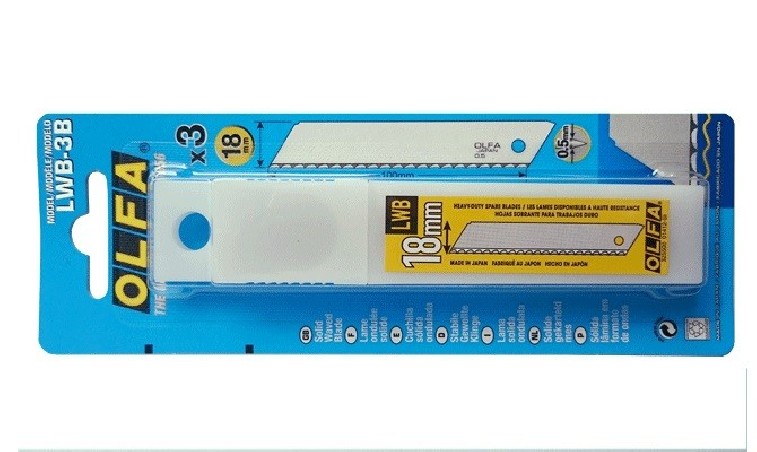 Ostrza niesegmentowe do izolacji 18mm OLFA LWB-3B - 3szt