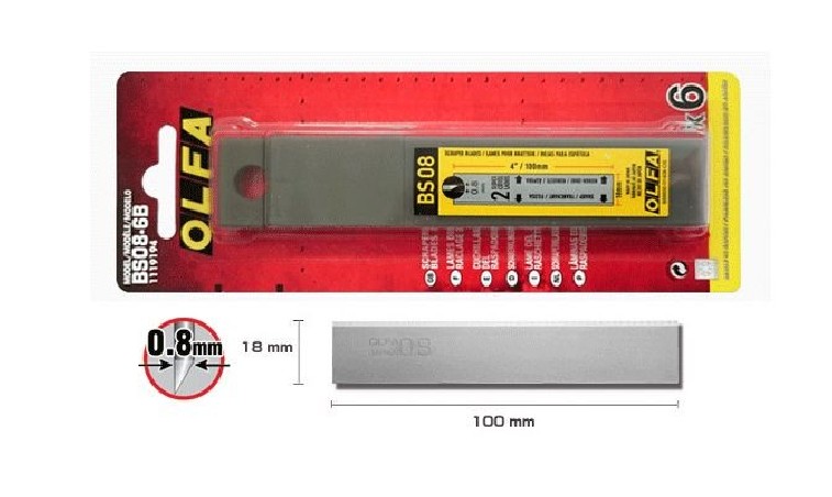 Ostrza do skrobaków BSR i XSR GRUBE 45mm OLFA BS08-6B - 6szt