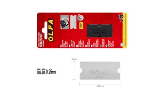 Ostrza do skrobaka GSR-2 nierdzewne OLFA GSB-2S/6B - 6szt 2