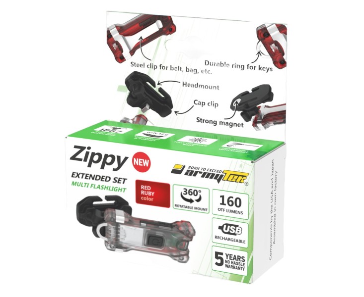 Latarka ARMYTEK Zippy Extended Set Red