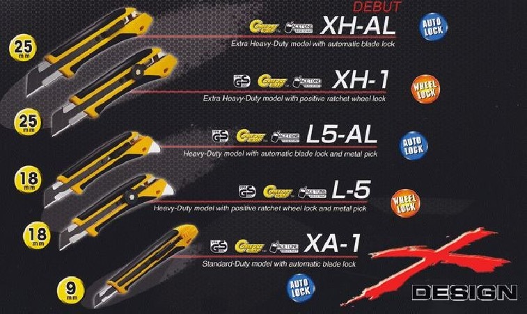 Nóż segmentowy z blokadą ostrza 25mm OLFA XH-AL