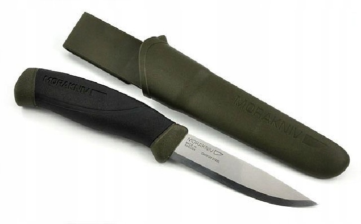 Nóż Morakniv Companion MG oliwkowy - stal węglowa