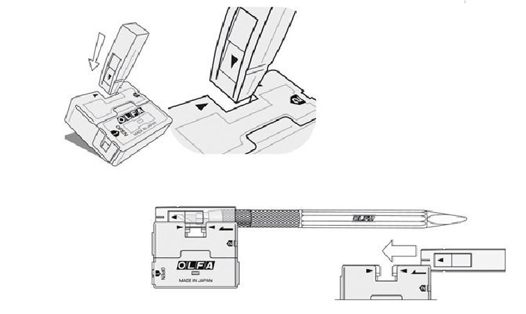 Skalpel precyzyjny nóż + 30 ostrzy i igła OLFA AK-5