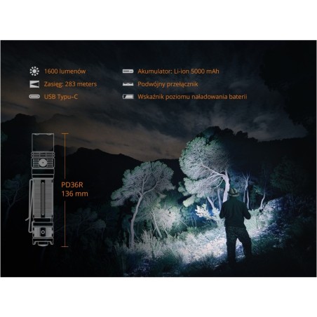 Latarka diodowa FENIX PD36R - 1600lm